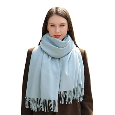 Image de MASADA Écharpe d&#039;hiver pour femmes chaude et douce Bleu clair