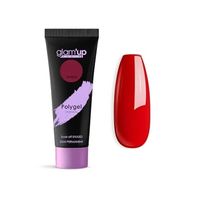 Image de Glam&#039;Up Paris Poly Gel Semi Permanent d&#039;Extension en Tube de Construction Ongles UV Art Design pour Facile à Utiliser Longue Durée Framboise