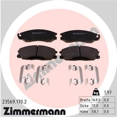 Image de ZIMMERMANN 23569.170.2 Jeu de plaquettes frein avec indicateur d&#039;usure la photo correspond au contenu livraison, ressort