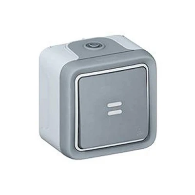Image de Legrand 069710 Interrupteur ou va et vient Témoin Étanche Câblage Existant, Plexo Complet Saillie, 10AX, 250V, Gris