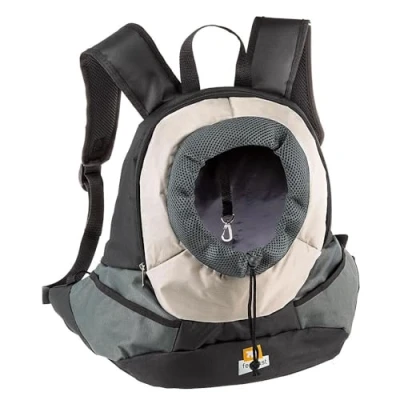 Image de Ferplast Sac à Dos Chien Chat Kangoo Small Gris, Noir, Moyen