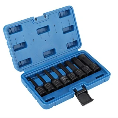 Image de 8 Pcs 1/2&#039;&#039; Ensemble de Douille Hexagonale, Jeu Douilles à Percussion hexagonales pour visseuse Embouts Chocs Hexagonaux Internes avec Boîte Outils Mâles
