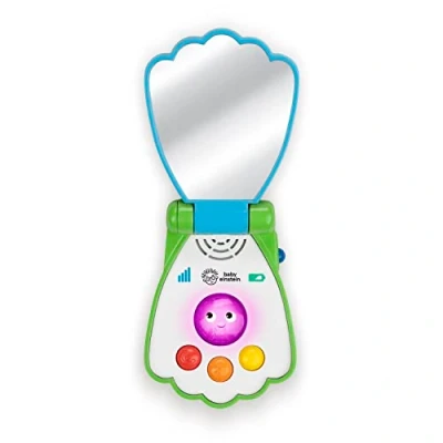 Image de Baby Einstein, Jouet téléphone musical Ocean Explorers Shell Phone, sons et lumières, 3 langues anglais, français, espagnol, A partir de 6 mois