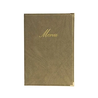 Image de Securit protège menu beige ivoire simili cuir a5
