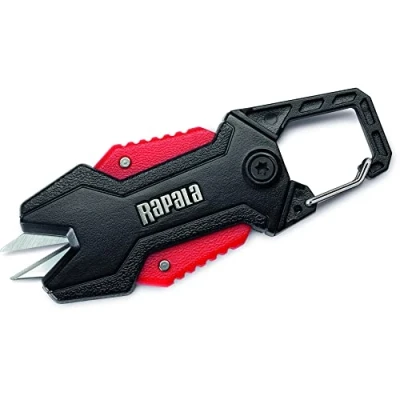 Image de Rapala Ciseaux de Pêche Rétractables RCD Retractable Line Scissors Matériel Pour Tous les Fils Coupes Précises Mousqueton Inclus Pince Solide Noir/Rouge