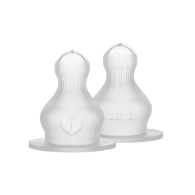 Image de Ensemble de 2 Tétines biberon BIBS. Fonction anti colique. supplémentaires pour rondes. Silicone, Débit moyen
