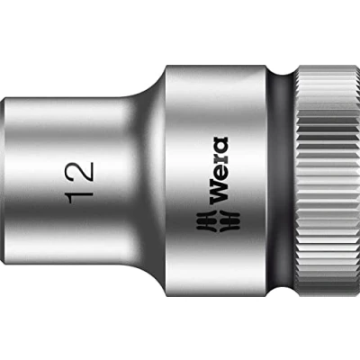 Image de Wera 05003732001 8790 HMC HF Douille Zyklop à emmanchement 1/2&quot; (HF = avec fonction de retenue), 12.0 mm, Argent/noir
