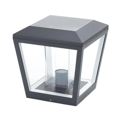 Image de Lucande luminaire extérieur Dunia (Moderne) en Gris Aluminium (1 lampe,à E27), borne lumineuse, pour socle