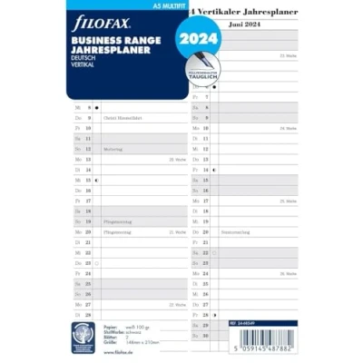 Image de FILOFAX Calendrier 2024 au format A5, multi planificateur annuel vertical (allemand)