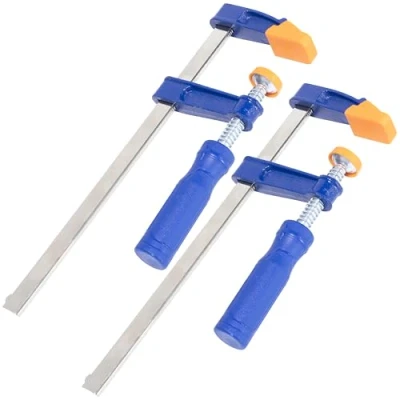 Image de AERZETIX C68509 Lot de 2 Serres joint menuisier 50 x 200 mm serre à pompe profondeur ouverture mâchoire force serrage 170 kg poignée en plastique