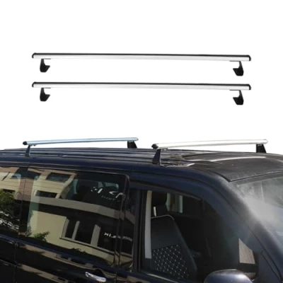 Image de Barres de Toit transversales Compatible avec Fiat Doblo 2010 à 2021 Alu Argent 2X