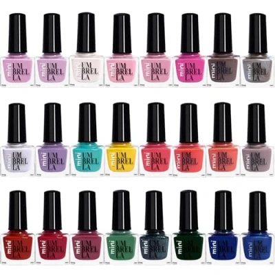 Image de Lot de 24 vernis à ongles couleurs pastel nacrées scintillantes classiques la mode Fabriqué dans l&#039;UE (Set B, 5 ml (Lot 24))
