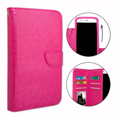Image de Etui pour Samsung Galaxy A52 format portefeuille éco cuir double clapet intérieur porte cartes fermeture magnétique FUSHIA