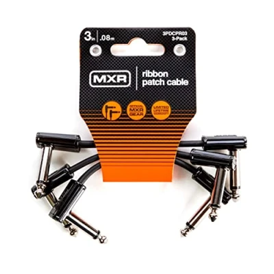 Image de JIM DUNLOP MXR Câble Patch Ruban 3 pouces 7,6 cm Lot de 3, Angle Droit 1/4 pouce (3PDCPR03)