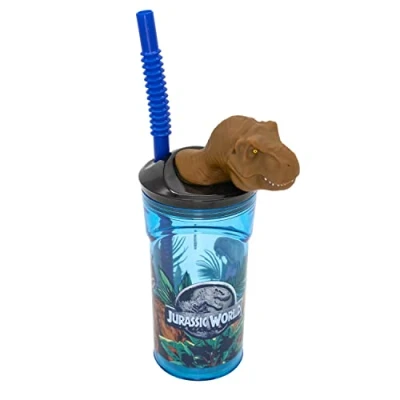 Image de Jurassic World Gobelet pour Enfants avec Paille intégrée, 10138225, Multicolore, 1 Stück (1er Pack)