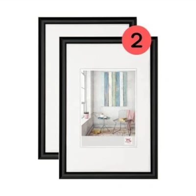 Image de walther design cadre photo noir 40 x 60 cm double pack, en plastique Trendstyle KP460BD