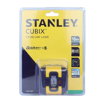 Image de STANLEY STHT77499 1 CUBIX NIVEAU LASER CROIX FAISCEAU VERT Portée jusqu&#039;à 16 m Livré avec 2 accessoires et piles