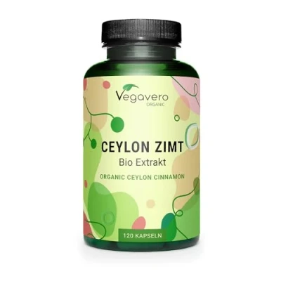 Image de Cannelle de Ceylan BIO UNIQUE Extrait 5:1 (= 2500 mg) 4 Mois Extraction en FRANCE Ceylon Cinnamon Madagascar VEGAN &amp; Sans Additifs 120 Gélules Vegavero®