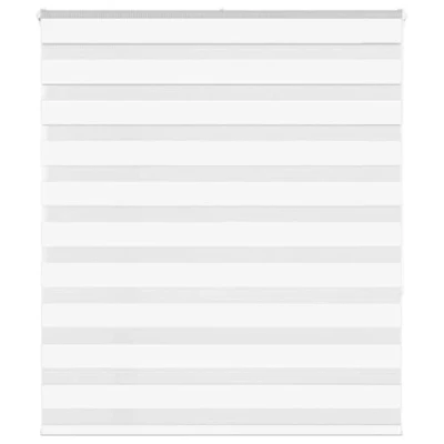 Image de vidaXL store zèbre blanc 120x150 cm largeur du tissu 115,9cm polyester, à enrouleur zébré, zébré pour fenêtre, 4014759