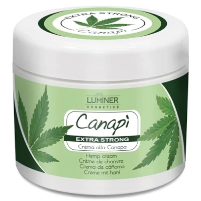 Image de Crème extra forte 200 ml, formule naturelle à action rapide avec extraits d&#039;huile de graines chanvre, arnica et griffe du diable pour le massage. Fabriqué en Italie LUMINER