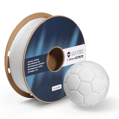 Image de filament TPU mat SainSmart, d&#039;impression 3D flexible en blanc, 1,75 mm, 1 kg, précision dimensionnelle +/ 0,05 souple 95A