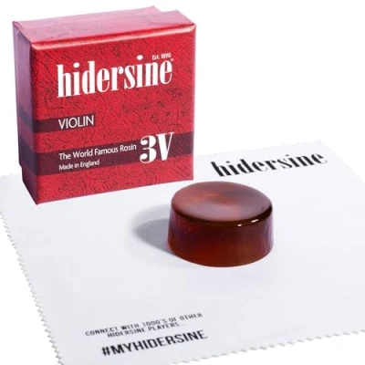 Image de Hidersine 3V colophane de référence pour violon et alto. Taille moyenne polyvalente, utilisée par des générations musiciens. Recette traditionnelle fabriquée au Royaume Uni