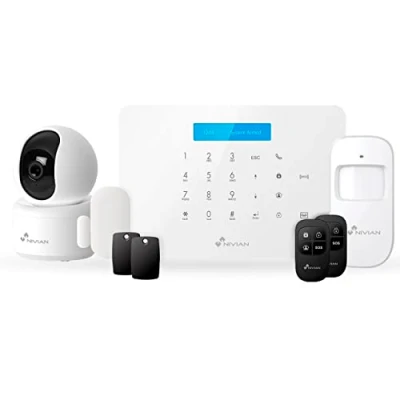 Image de Nivian Système d&#039;alarme pour Maison et Entreprise sans Frais mensuels Kit WiFi/GSM Télécommande Via l&#039;application Tuya Installation Facile câbles Jusqu&#039;à 60 détecteurs