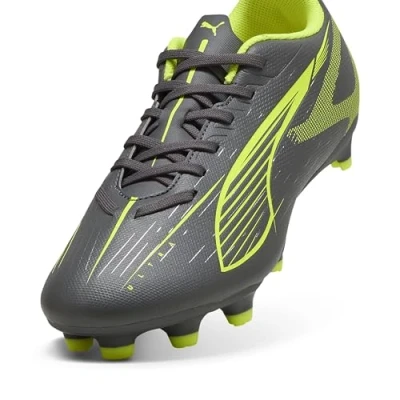 Image de Puma Ultra 5 PLAY Chaussures de foot à crampons, Femme, Taille: 40.5, Matte aged silver/yellow alert Matière synthétique