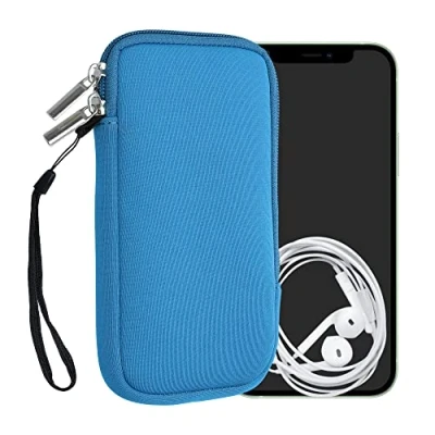 Image de kwmobile Housse Universelle Smartphone Pochette de Protection 17,2 x 8,4 cm pour téléphone Portable XL 6,7/6,8&quot; en néoprène Bleuet