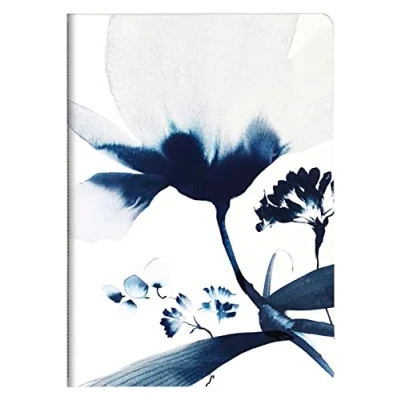 Image de Clairefontaine 115926C Un Carnet Cousu Fil motif Floral Peint à l&#039;Encre Bleue A5 14,8x21 cm 64 Pages Lignées papier Blanc 90g Collection Inkebana 3 visuels, livraison aléatoire