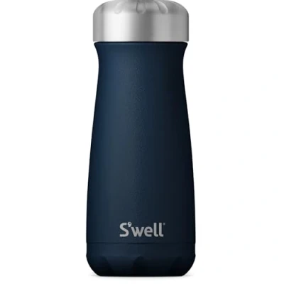 Image de S&#039;well Bouteille d&#039;eau de voyage en acier inoxydable 470 ml Azurite Triple couche isolée sous vide Garde le café, thé et les boissons froides pendant 24 heures chaudes 12