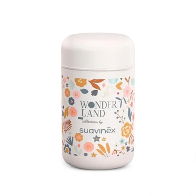 Image de Suavinex, Pot Isotherme, Boîte Isotherme pour Bébé 100% Inox. Maintient la Température Pendant Plus de 6 Heures. Hermétique, Fermeture à Vis. Qualité et Résistance. 400 ml. Wonderland, Fleuré
