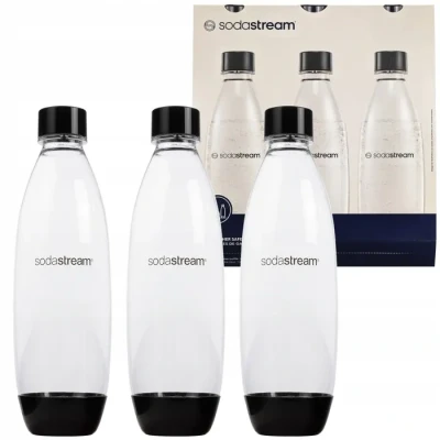 Image de SodaStream Bouteilles fusionnées pour gazéificateur Source, Play, Power, Spirit, Fizzi, 1 litre, lot de 3 (3 x L)