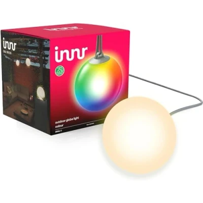 Image de innr Smart Outdoor Globe Light, LED connectée (Extension Nécessite l&#039;ensemble complet avec Control Box) 19cm RGBW Sphère, IP 65, 1 Pack, OGL 130 CG