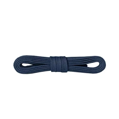 Image de Kaps Lacets Colorés pour Chaussures, Plats et Cirés, 100% Coton de Qualité, 5 mm Large, Fabriqués en Europe (120 cm 47 pouce 6 8 paires d&#039;œillets / 57 Bleu Marine)