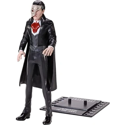 Image de BendyFigs The Noble Collection Universal Monsters Phantom 7.5in (19cm) Toys Bendable Figure Posable Collectible Doll Figures with Stand