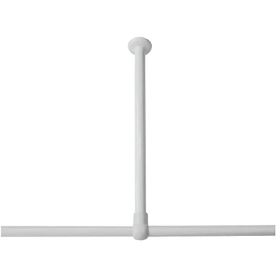 Image de Sealskin Deckenhalterung für Duschvorhangstangen, Aluminium, Durchmesser: 28 mm, Farbe: weiß Tringle à Rideau de Douche, Acier Inoxydable, Blanc, 60 x 2,8 cm