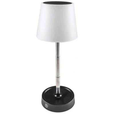 Image de Lampe de table tactile à pile dimmable lumière LED blanc chaud 3000k hauteur 11,5 29cm réglable noir