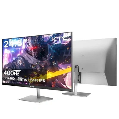 Image de KTC Écran Gaming Moniteur 24.5&quot; Full HD 1920x1080 Fast IPS,360Hz(OC 400Hz),HDR400,2ms,400cd/m², 16,7M 8bits sRGB 128%,HDMI2.0/DP1.4 Vase 100x100mm Argent H25X7