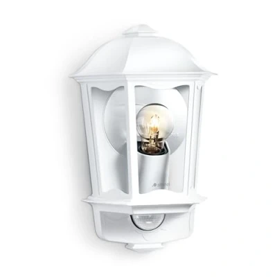 Image de Steinel L 190 S Lanterne blanc Luminaire extérieur à détecteur de mouvement, portée max. 12 m, applique en aluminium