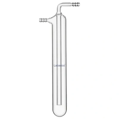 Image de Labasics Piège Froid sous Vide en Verre, Verre Borosilicate D&#039;une Pièce avec Raccord de Tuyau pour Usage Laboratoire, Dentelé 10 mm, Longueur 200 mm