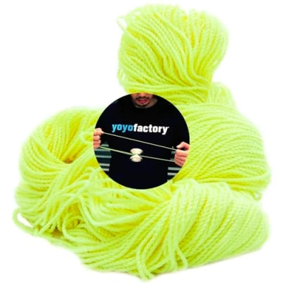 Image de 100 Yo FICELLES DE Replacement par YoyoFactory Jaune (100% Polyester, Piéces, Convient à Tous Les Yoyos)
