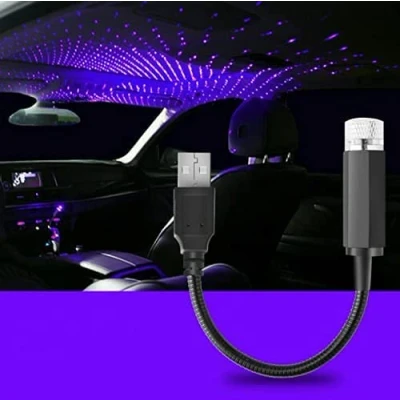 Image de Lampe LED pour toit de voiture USB Atmosphère ciel étoilé Projecteur nuit voiture, plafond, chambre à coucher Bleu violet