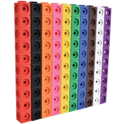 Image de edx education 75166 Math Cubes Set of 100 Fidget Linking for Early Maths Connecting Manipulative