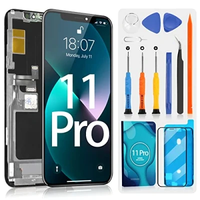Image de Écran pour écran iPhone 11 Pro, 5,8&quot; LCD Pouces 3D Tactile de Remplacement avec Cadre iPhone11 Pro Outils réparation, Compatible modèle A2160, A2217, A2215