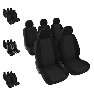 Image de DBS Housses de sièges Voiture/Auto 5 séparés Noir Avant/Arrière Universelles Anti dérapant Lavable