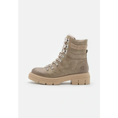 Image de Marco Tozzi Bottines à plateau, Femme, Taille: 40, Stone Imitation cuir/textile