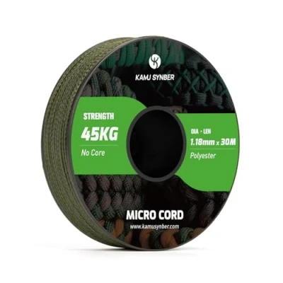 Image de Kamu Synber Micro Corde 1.18mm Paracorde Tresse 30m Bobine pour Bijoux, Bracelet, Pêche, Bricolage Supporte 45kg Vert Armée