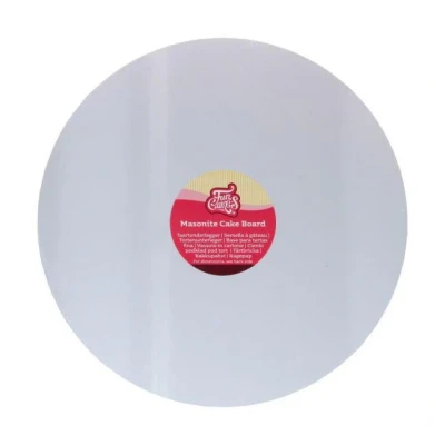 Image de FunCakes Masonite Cake Board Rond Ø25 cm Blanc : rond, Base pour la présentation des gâteaux, Haute qualité, Aspect luxueux, 1 pièce.