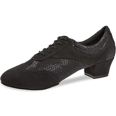 Image de Diamant Chaussures de Danse Femmes 188 134 548 Microfibre/Paillettes Noir Normal 3,7 cm Cuban Taille: UK 4